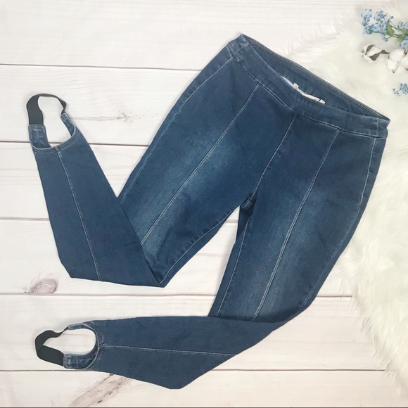 denim stirrup pants